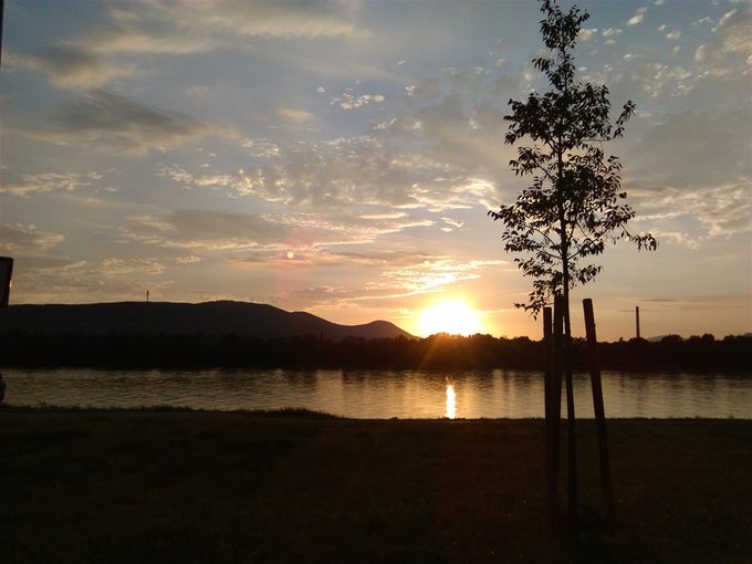 The end of a perfect day. Sunset over the Danube.