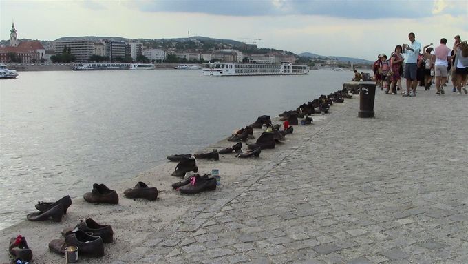 Memorial to those shot by the Arrow Cross Nazi party, their bodies falling into the Danube and swept away on the current.