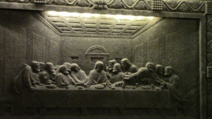 Wieliczka Salt Mines - this carving is on a few centimetres deep but looks are deceiving.