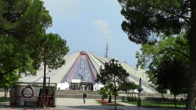 The sadly neglected Tirana pyramid.