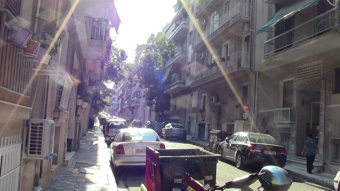 Our street in downtown Athens