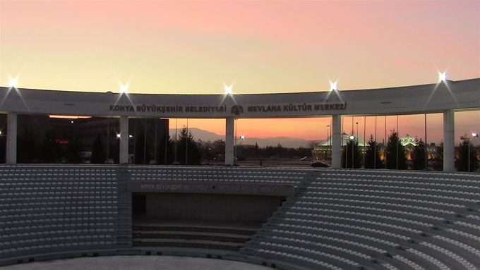 Sunset at the outdoor Sema ceremony arena