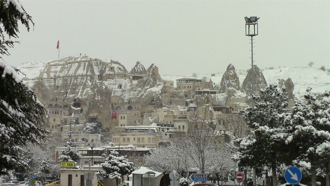 Goreme, Capaddocia. Old blends with new.