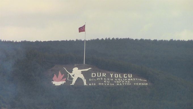 Memorial cut into the hill side of Galipolli peninsula.