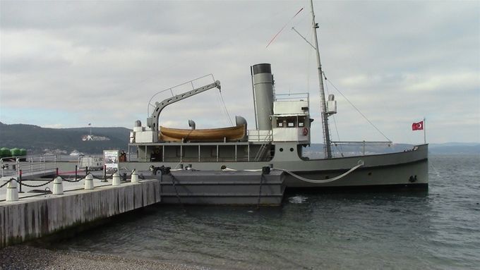 Minelayer `Nusret` moored at Canakkale