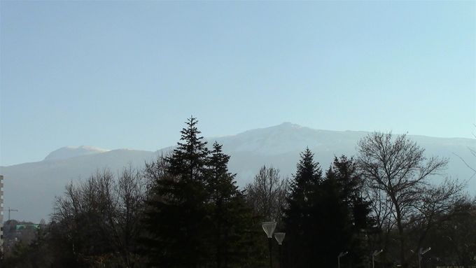 View of the mountains from the city