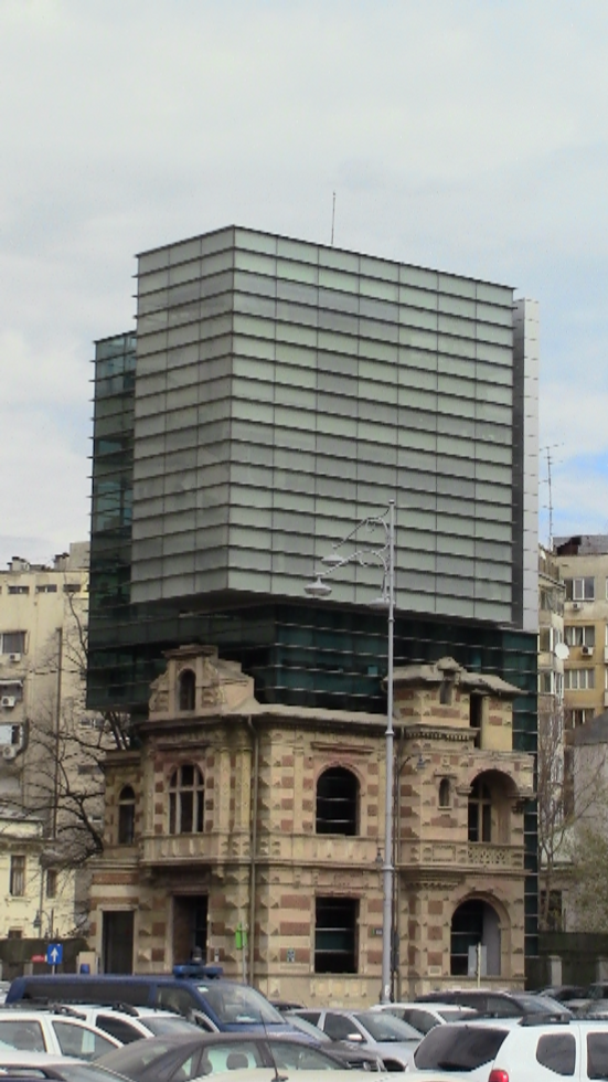 Love it or hate it. Modern architecture rising from the old `Securitate` (secret police) headquarters.