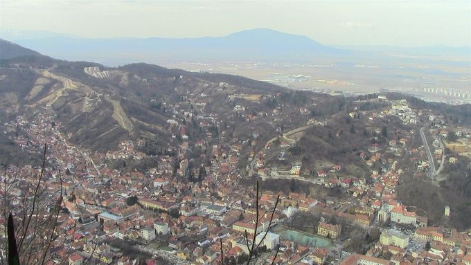 Tampa mountain cable car. - view over Brasov